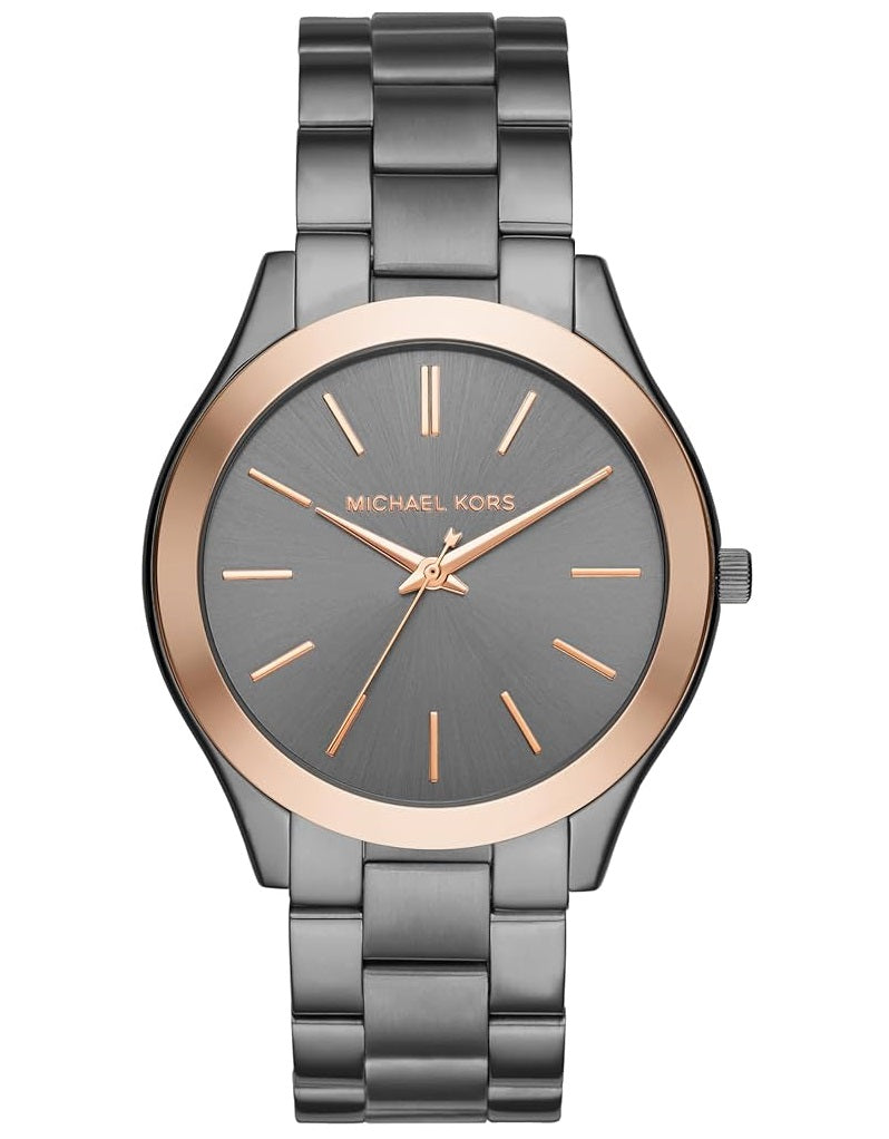 Michael Kors Men's Slim Runway Gunmetal Three-Hand Watch